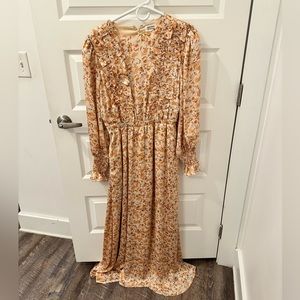 Withloveleena The Drop Collection floral long sleeve dress with pockets